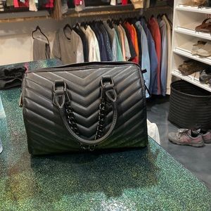 Quilted black tote